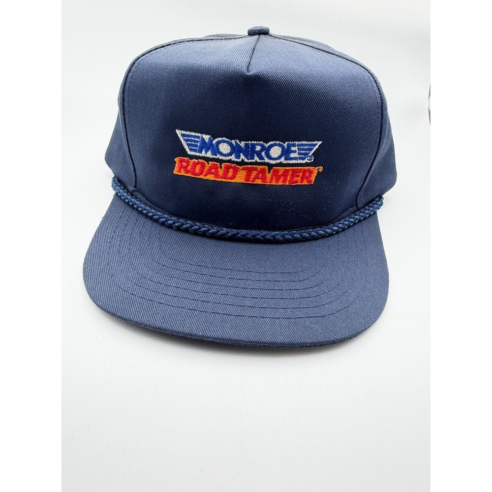 Vintage Monroe Road Tamer Trucker Hat Navy Blue Snapback Rope Cap Universal Tag